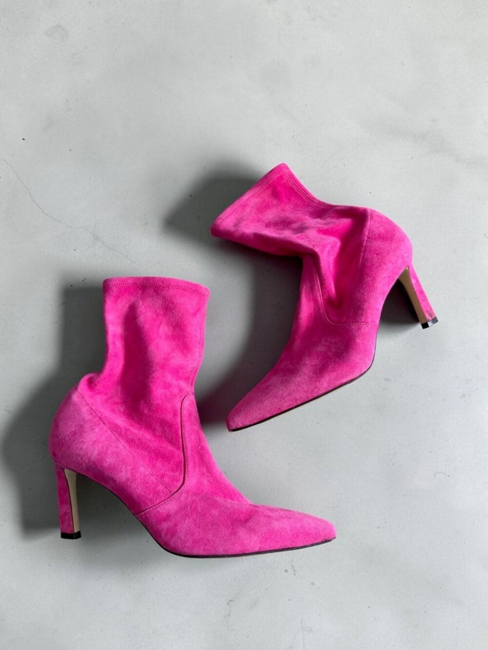 STUART WEITZMAN Pink Suede Pull On Boots Size 9